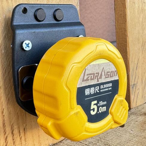 Tape Measure Holder, Tape Measure Holder for Belt, Black Tape Measure Holder with 4pcs Tape Measure Belt Clip/Tape Measure Clips for Belt, Clip on Tape Measure Holder. in Saudi Arabia
