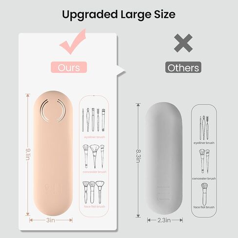 Corastarry Silicone Makeup Brush Holder, Large Make up Brush Organizer Case with Anti-Fall Out Enhanced Magnetic Closure, Portable Travel Cosmetic Brushes Bag for Woman in Kuwait