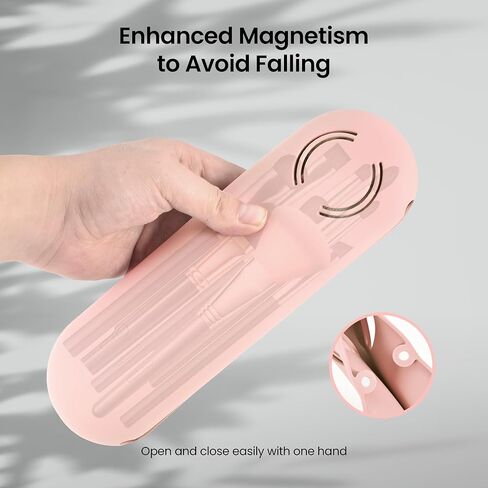 Corastarry Silicone Makeup Brush Holder, Large Make up Brush Organizer Case with Anti-Fall Out Enhanced Magnetic Closure, Portable Travel Cosmetic Brushes Bag for Woman in Kuwait