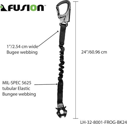 خطاف ربط ممتص للصدمات - Fusion Climb® - (تصنيف 5000 رطل) ضفدع سال كونج الاحترافي - لتسلق الجبال، الحماية من السقوط، الأسقف، البناء، حبل أمان - خطاف ضفدع كبس in Kuwait