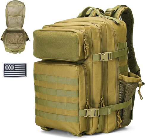 Tactical Backpack - Military Molle Bag 3 Days Pack for men and Women Large Assault Rucksack 45L (Khaki) in Kuwait