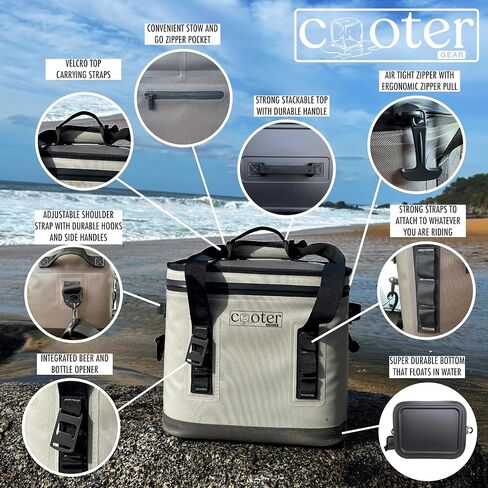 Cooter Flip Top 18 Can Soft Travel Super Cooler Ice Chest, Hight Perfromance Insulation, Waterproof, Floats, Ideal for Camping, Beach, Picnic, Boating, Parties in Saudi Arabia