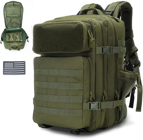 Tactical Backpack - Military Molle Bag 3 Days Pack for men and Women Large Assault Rucksack 45L (Khaki) in Kuwait
