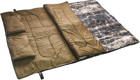 حقيبة نوم مزدوجة من سيرين لايف مع وسادتين، خفيفة الوزن، مقاومة للماء، محمولة، مثالية للتخييم والمشي لمسافات طويلة، صغيرة الحجم وقابلة للغسل، قابلة للفصل إلى حقيبتين للنوم in Kuwait