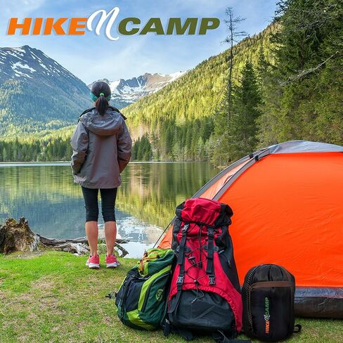 حقيبة نوم مزدوجة من سيرين لايف مع وسادتين، خفيفة الوزن، مقاومة للماء، محمولة، مثالية للتخييم والمشي لمسافات طويلة، صغيرة الحجم وقابلة للغسل، قابلة للفصل إلى حقيبتين للنوم in Kuwait