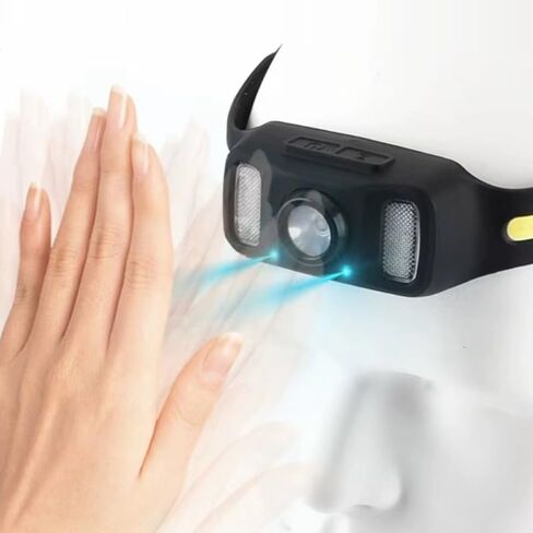 Long Lasting headlight with waving control - Lightweight Headlamp (2 PCs) - Camping Essentials - LED Head Lamp for Hiking, Running, and Camping - 8 light Modes, Type-C Fast Charging - weigh 3 ounces in Kuwait