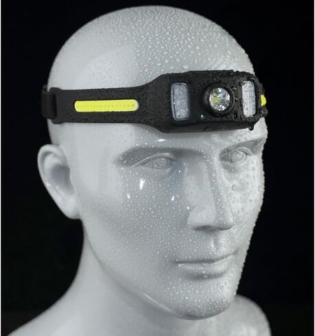 Long Lasting headlight with waving control - Lightweight Headlamp (2 PCs) - Camping Essentials - LED Head Lamp for Hiking, Running, and Camping - 8 light Modes, Type-C Fast Charging - weigh 3 ounces in Kuwait