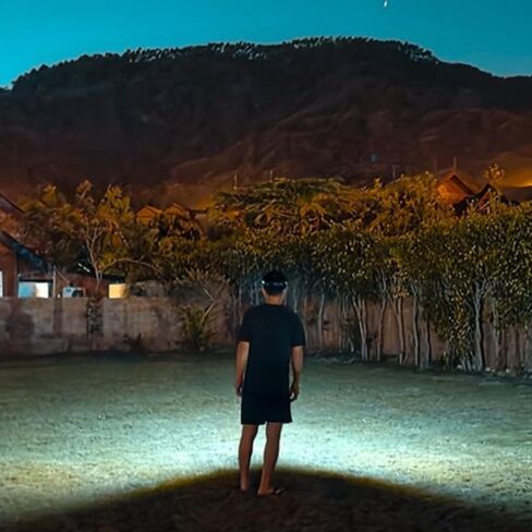 Long Lasting headlight with waving control - Lightweight Headlamp (2 PCs) - Camping Essentials - LED Head Lamp for Hiking, Running, and Camping - 8 light Modes, Type-C Fast Charging - weigh 3 ounces in Kuwait