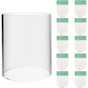 10 Pcs U Shape Lantern Mantles with Lantern Globes Replacement Glass Standard Cylindrical Lamp Shade Gas Lamp Mantles Outdoor for Outdoor Camping Light Kerosene Lamp Propane Lamp
