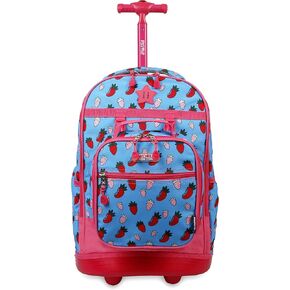 J World New York Kids' Duo Rolling Backpack with Lunch Box Set, COLOR DOTS, One size