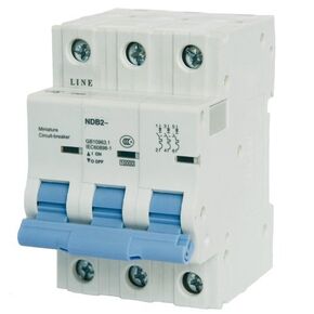 16A, 480V AC, 3 Pole, DIN Rail Mount Miniature Circuit Breaker, Trip Curve: C, UL1077