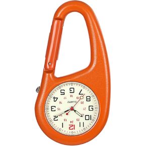 Ibohevo Clip on Watch Carabiner: Men Women Glow in The Dark Fob Watch Waterproof Pocket Watch Novelty Watches for Doctors Nurses Outdoor Activities