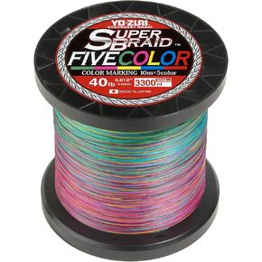 Yo-Zuri YZ-SB-40LB-5C-3300YD: Superbraid Five Color 3300Yds 40Lbs, (5 Color)