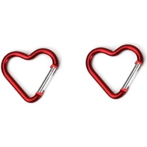 2Pcs Red Heart Shape Carabiners Keychain Clips Snap Hook Key Ring for Camping Accessories Backpack Water Bottle Aluminum Alloy Accessory and Keychain Carabiners，Accessories