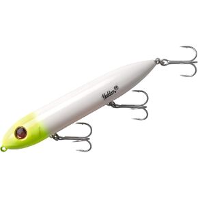 Heddon Super Spook Topwater Fishing Lure for Saltwater and Freshwater, White/Chartreuse Head , (7/8 oz)