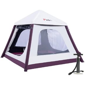 Inflatable Tent, Inflatable Camping Tent with Pump, Easy Setup 4 Season Waterproof Windproof Outdoor Blow Up Tent, Suitable for Adults and Children Outdoor Camping