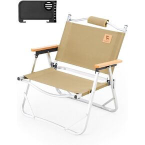 Camping Chair Folding Chair Aluminum Portable Folding Camping Chair with Side Table for Outdoor Camping, Lawn, Picnic and Fishing, Supports 265lbs
