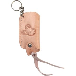 Needzo Western Keychain, Genuine Leather Black Boot Keyring Lighter Holder, Party Mini Cowboy Boots, Souvenir, For Men, Women, 3 Inches