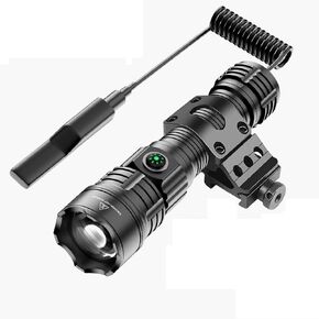 Outdoor camping Tactical flashlight Type-C USB Rechargeable 6000 lumens 3 light mode Telescopic zoom LED guide light Pressure Switch Picatinny Rial Flashlight