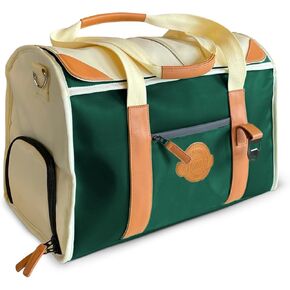 Course Cruiser Golf Cooler Bag with Magnetic Lid, 36-Can Insulated Cooler Bag, Dual Cooler Compartments and Shoe Compartment, Waterproof, Portable Cooler Bag Fits in Golf Cart, 100% Genuine Leather