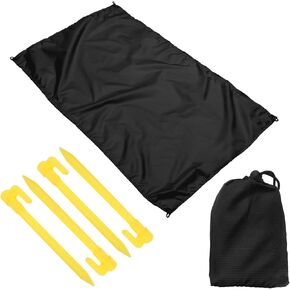 PATIKIL 43" x 28" Beach Blanket, Waterproof Picnic Mat with Carry Bag for Travel, Hiking, Camping, Outdoor Activities, Black
