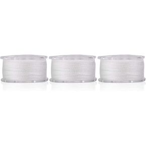 Water Soluble Line, 3Pcs Water Soluble PVA White Bait Line Funnel System, 20m Fishing String Tape Tool Accessory, for Binding Fishing Bait Bags