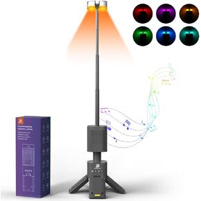 DUSKTEC Camping Lights, 14000mAh Telescopic Camping Lantern with Bluetooth Speaker & Magnetic Base, Waterproof Portable RGB Ambiance Lamp, Rechargeable LED Flashlight for Hiking Camping Fishing