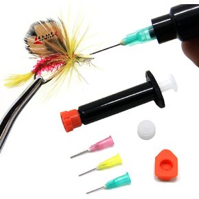 SAMSFX Fly Tying Equipment Glue Dispenser with Dispensing Needle for Fly Flies Dries Making Instantly and Waterproof 2 sets in Packed Replacement