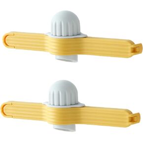 2 PCS Pouring clips food sealing clip, Package with Pour Spout for Packaged items such as coffee,sugar,cereal, washing powder, whipping cream rotation cover (yellow) HRF-DTXP-01