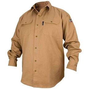 Revco FS7-KHK 7 oz. Khaki FR Cotton Long Sleeve Work Shirt, X-Large