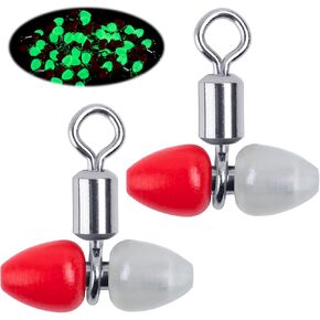 Fishing Barrel Swivels, Luminous Ball Bearing Swivels Connector, Fishing Tackle Hook Line Connector, Fishing Rolling Swivels, Saltwater Freshwater Fishing Gear
