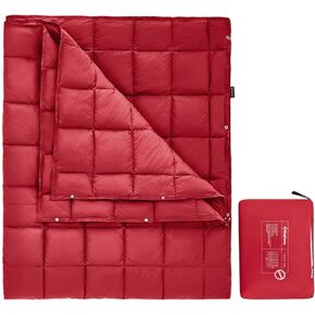 KingCamp Puffy Blankets for Cold Weather Camping, Warm Down Alternative Outdoors Indoors Quilt, Lightweight Compact Packable Windproof Blanket for Stadium, Airplane, Travel, Picnics, Backpacking