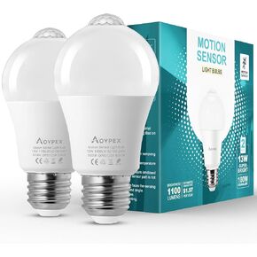 Dusk to Dawn Light Bulbs 8 Pack, Outdoor 13W Ultra Bright(100W Equivalent), A19 E26 2700K Soft White Lightbulb Built-in Smart Photocell Sensor, Auto ON/Off Bulb for Porch, Garage, Front Door, Patio