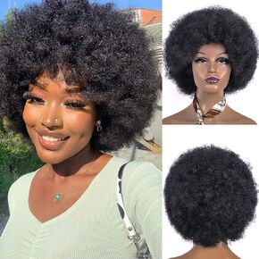 Sheila Beauty Short Wigs for Black Women Finger Wave Wig Pixie Cut Curly Wig for Women Natural Looking Black Short Hair Wig Wavy Synthetic Hair Replacement Wigs Cosplay (1B)