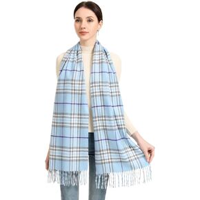 Velurie Cashmere Feel Unisex Scarf Elegant and Classic Design Shawl Wrap for Women and Men (Black/White) in Kuwait