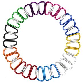 30 piece D-shaped aluminum alloy clasp, small D-clasp, water bottle clasp, suitable for family, RV, camping, fishing, hiking and key clasp