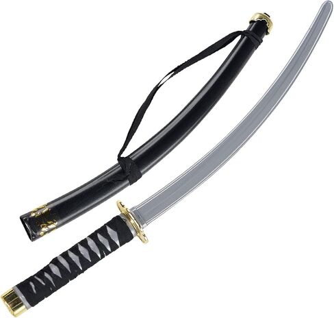 Plastic Ninja Sword 29" (Pack of 1) - Sleek Silver & Black Plastic - Realistic Design for Costume & Play for Kids & Adults in Saudi Arabia