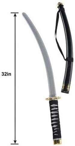 Plastic Ninja Sword 29" (Pack of 1) - Sleek Silver & Black Plastic - Realistic Design for Costume & Play for Kids & Adults in Saudi Arabia