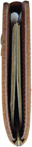 GE MARK Mens Leather Wallet with Money Clip Coin Pocket - Slim Bifold RFID Blocking - Genuine Thin Minimalist - Gift Idea (Brown) in Saudi Arabia