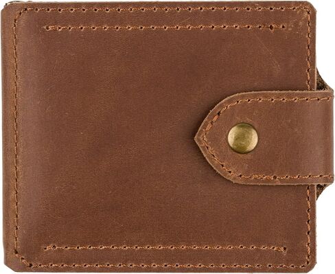 GE MARK Mens Leather Wallet with Money Clip Coin Pocket - Slim Bifold RFID Blocking - Genuine Thin Minimalist - Gift Idea (Brown) in Saudi Arabia