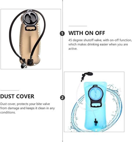 INOOMP Hydration Bladder Bite Valve Replacement Mouthpiece Fit for Any Water Backpack and Most Brands with Manual Switch Valve in Kuwait