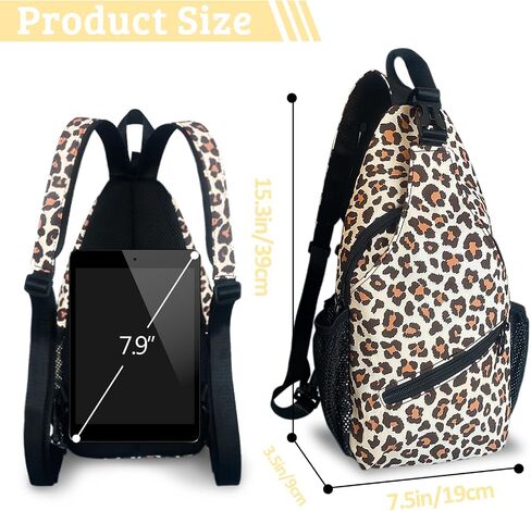 Leopard Print Sling Bag For Women Men Crossbody Chest Bag Trendy Shoulder Bags Backpack Two-Purpose Bag Casual Daypacks Belt Bag For Travel Hiking in Saudi Arabia