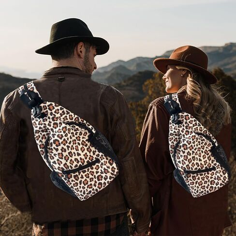 Leopard Print Sling Bag For Women Men Crossbody Chest Bag Trendy Shoulder Bags Backpack Two-Purpose Bag Casual Daypacks Belt Bag For Travel Hiking in Saudi Arabia