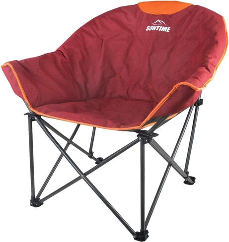 OUTDOOR LIVING SUNTIME Sofa Chair, Oversize Padded Moon Leisure Portable Stable Comfortable Folding Chair for Camping, Hiking, Carry Bag in Saudi Arabia