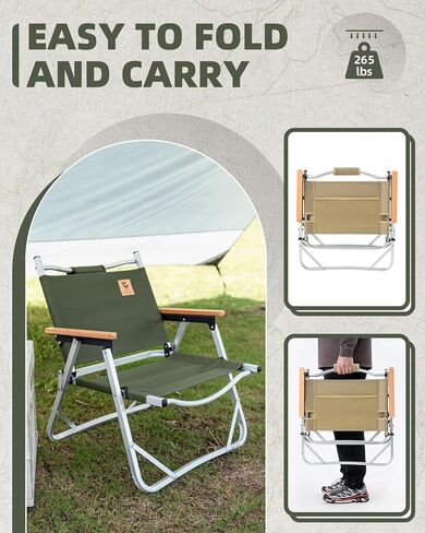 Camping Chair Folding Chair Aluminum Portable Folding Camping Chair with Side Table for Outdoor Camping, Lawn, Picnic and Fishing, Supports 265lbs in Saudi Arabia