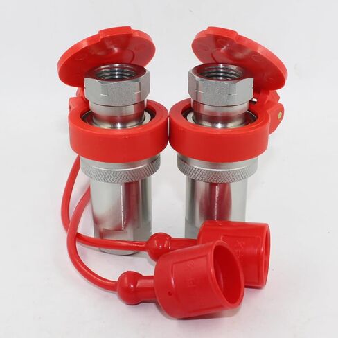 2 Sets 1/2'' NPT Ag Poppet Valve Tractor Hydraulic Quick Connect Coupling Quick Coupler ISO7241-A/ISO5675 W/Dust Caps Replace 6600 Series in Kuwait