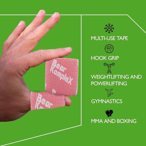 Bear Komplex Athletic Sports Thumb Tape, Premium Adhesive Wrap, 5 cm Tape for at-Home Workouts, Sweatproof, Breathable, and Non-Slip for Lifting, and Hook Grip, Hypoallergenic and Latex Free in Kuwait