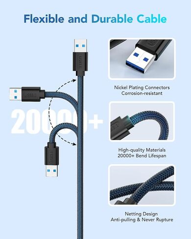 ANDTOBO USB 3.0 Female to Female Extension Cable USB 3.0 Type A Coupler Cord,Navy- 3.3Ft in Saudi Arabia