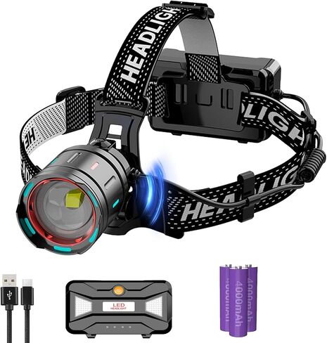 Portable Rechargeable Headlamp USB C with Six Lighting Modes & Magnetic Attachment: Waterproof Motion Sensor Head Lamp, Built for The Outdoors, and Headlamp Battery Powered in Saudi Arabia