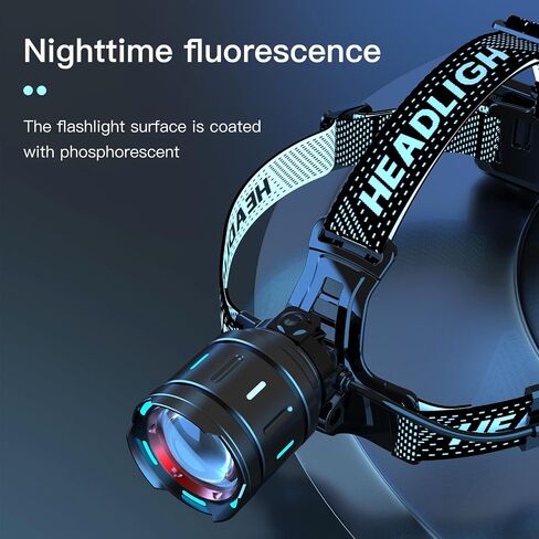 Portable Rechargeable Headlamp USB C with Six Lighting Modes & Magnetic Attachment: Waterproof Motion Sensor Head Lamp, Built for The Outdoors, and Headlamp Battery Powered in Saudi Arabia